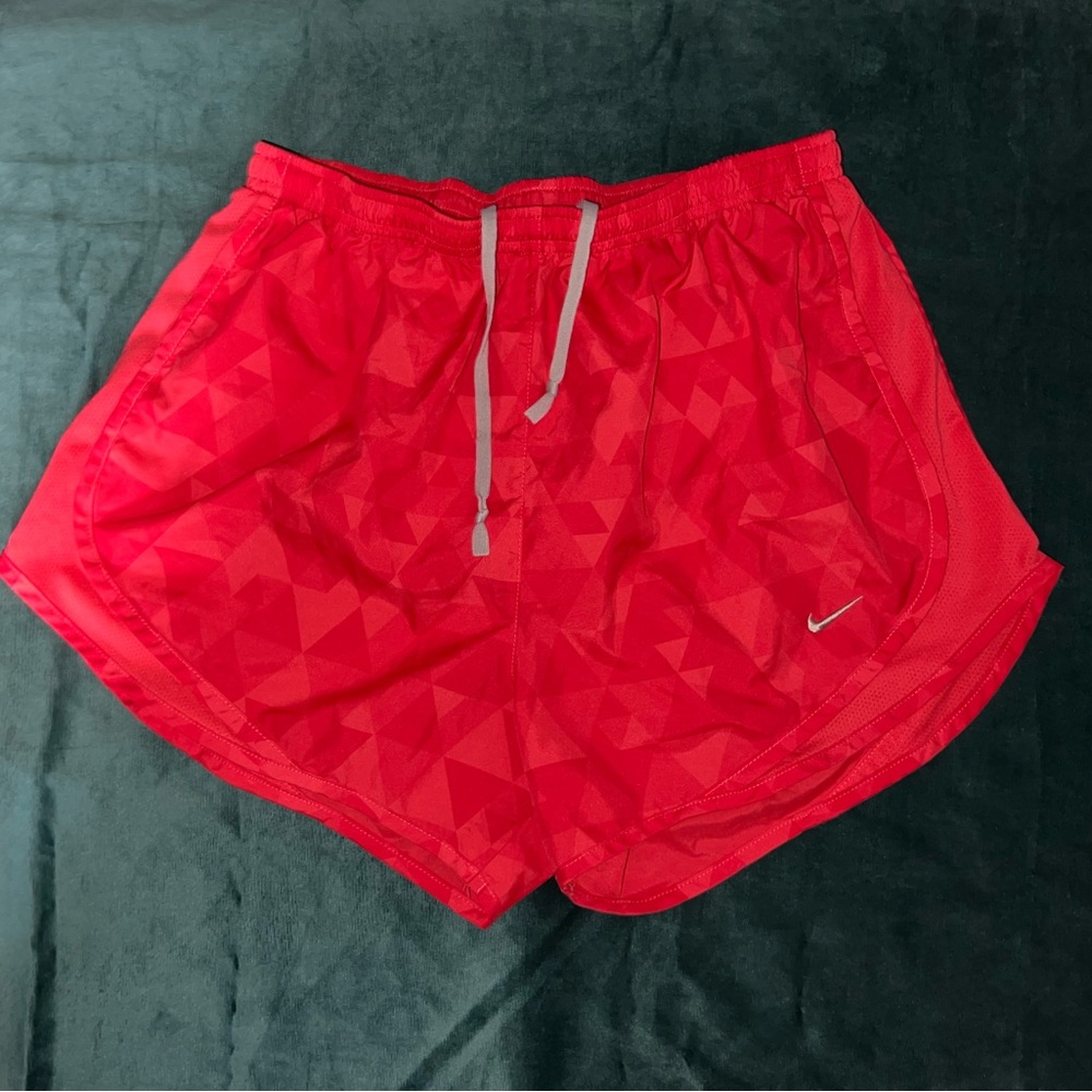 Nike Dri Fit Womens Athletic Running Shorts Red Size Medium